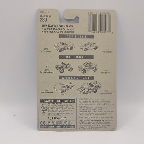 1993 Hot Wheels #239 Mercedes-Benz Unimog NEW - Picture 5 of 5